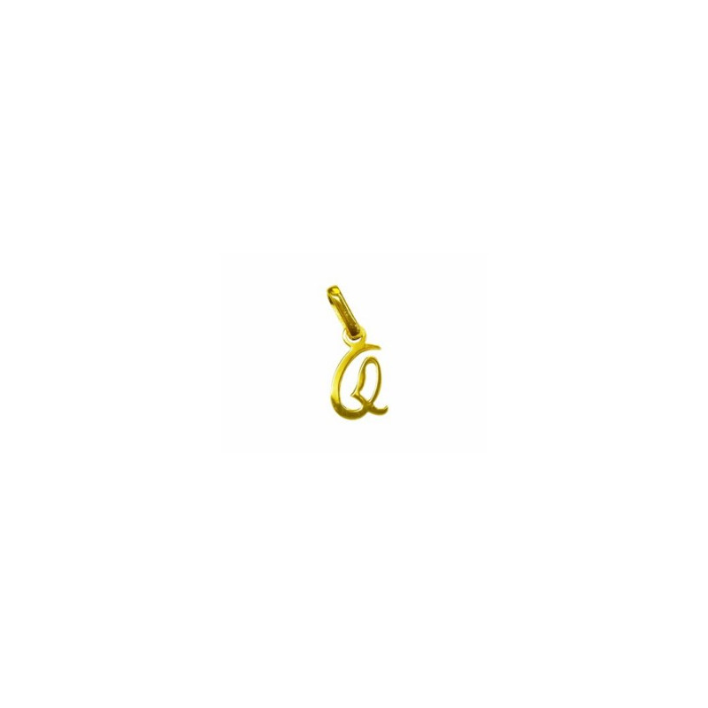 Pendentif initiale Q en or jaune 9 carats