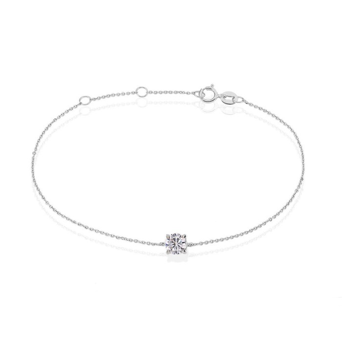 Bracelet Solitaire Argent Oxyde de Zirconium