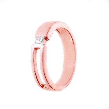 Bague Solitaire Or Rose...