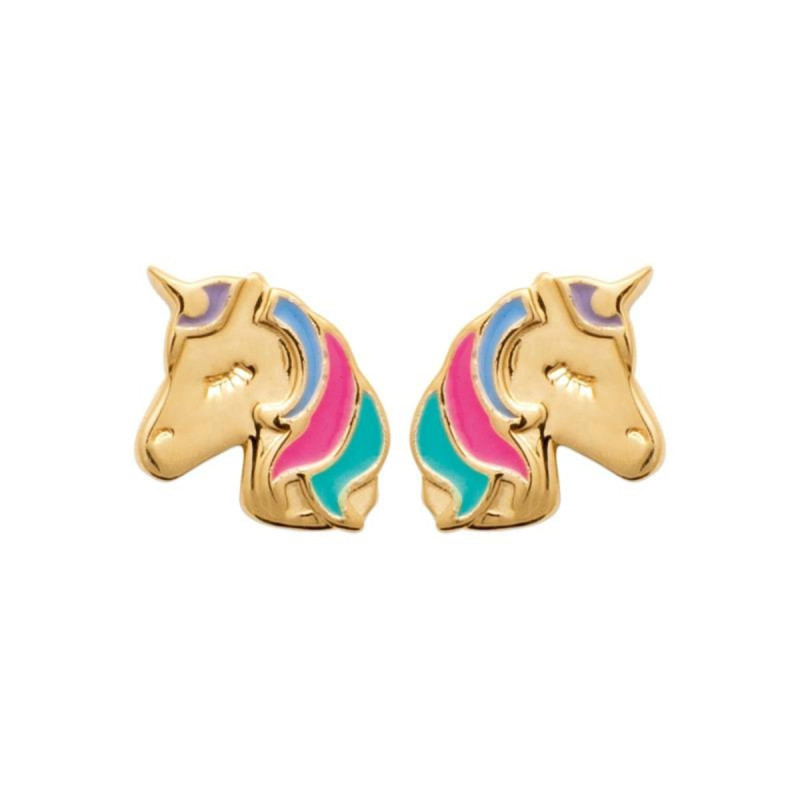 Boucles d'oreilles enfant Licorne Rosaline