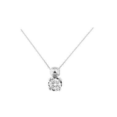 Collier Solitaire Or Blanc...