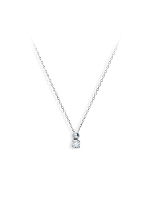 Collier Solitaire Or Blanc...