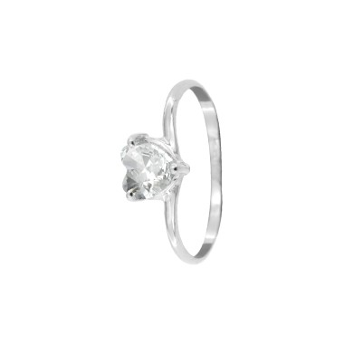 Bague Solitaire Coeur Or...