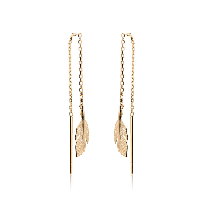 Boucles d'oreilles Pendantes Feuille Ayo