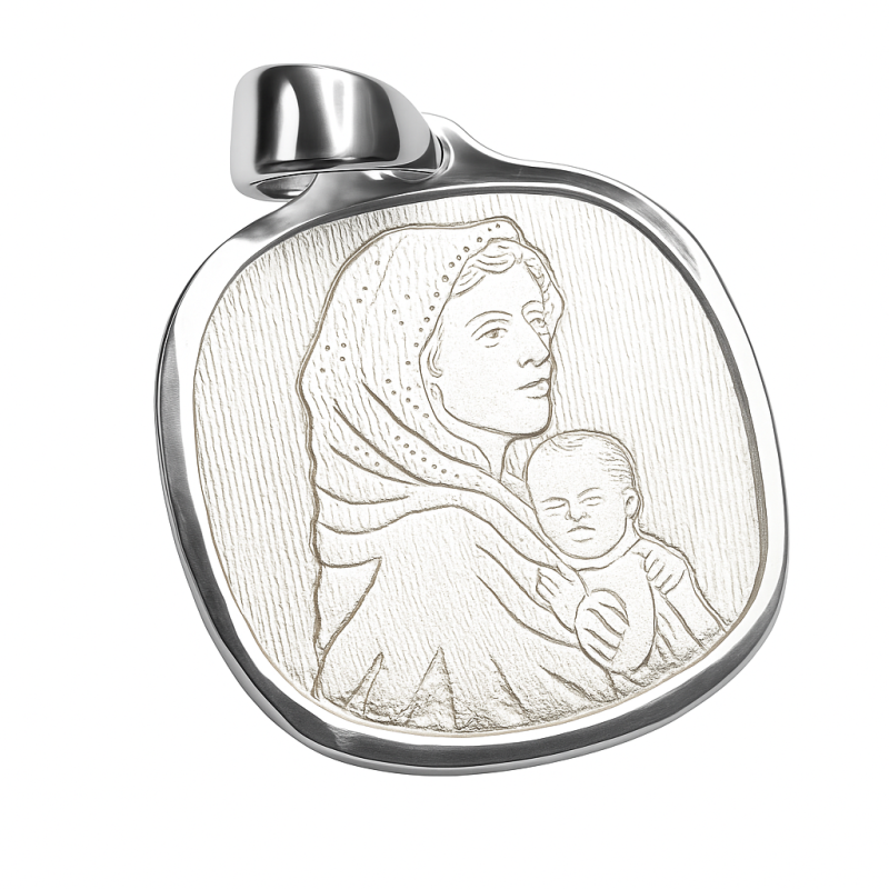 Pendentif Religieux Vierge a L'enfant