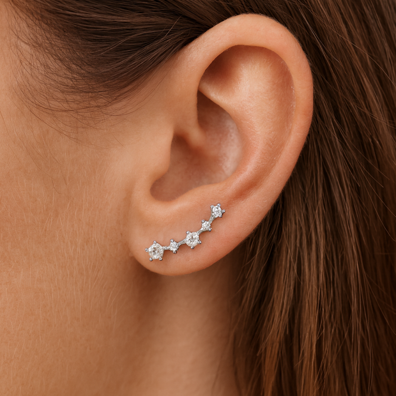 Boucles d'oreilles grimpantes Étoile Alhena