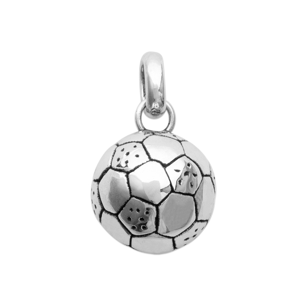 Pendentif Ballon de Football Argent Blanc