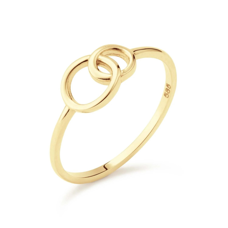 Bague JACKIE Giro Doppio Circle Or Jaune 585 - Diamantor