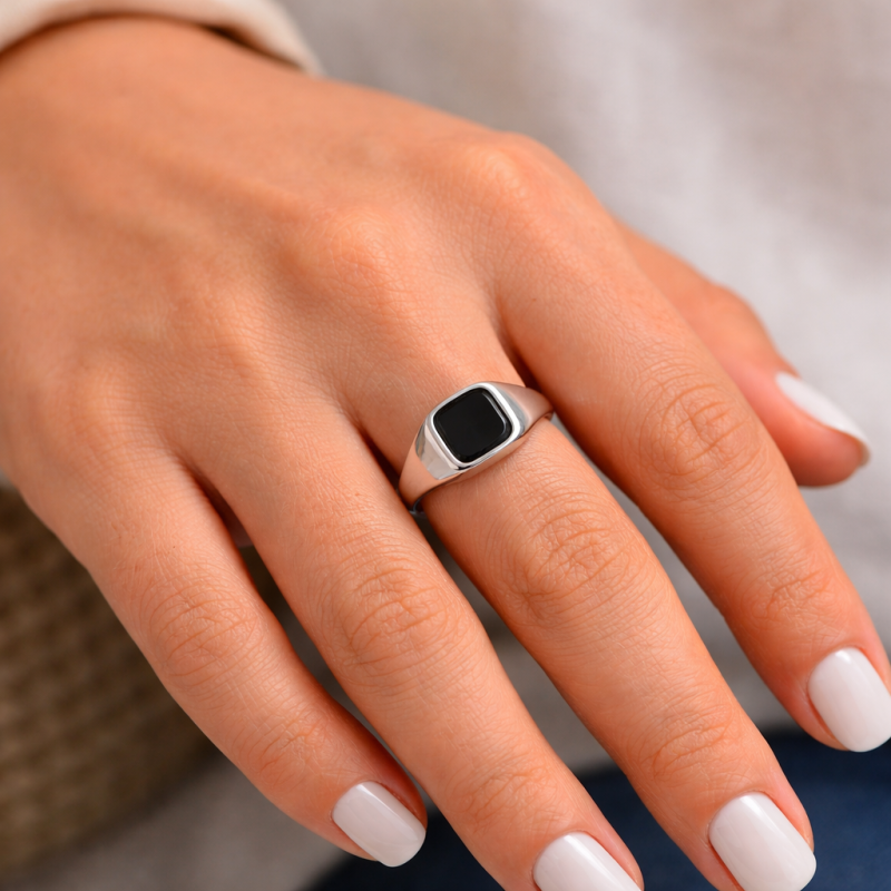 Chevalière Carré Noir Kenzo