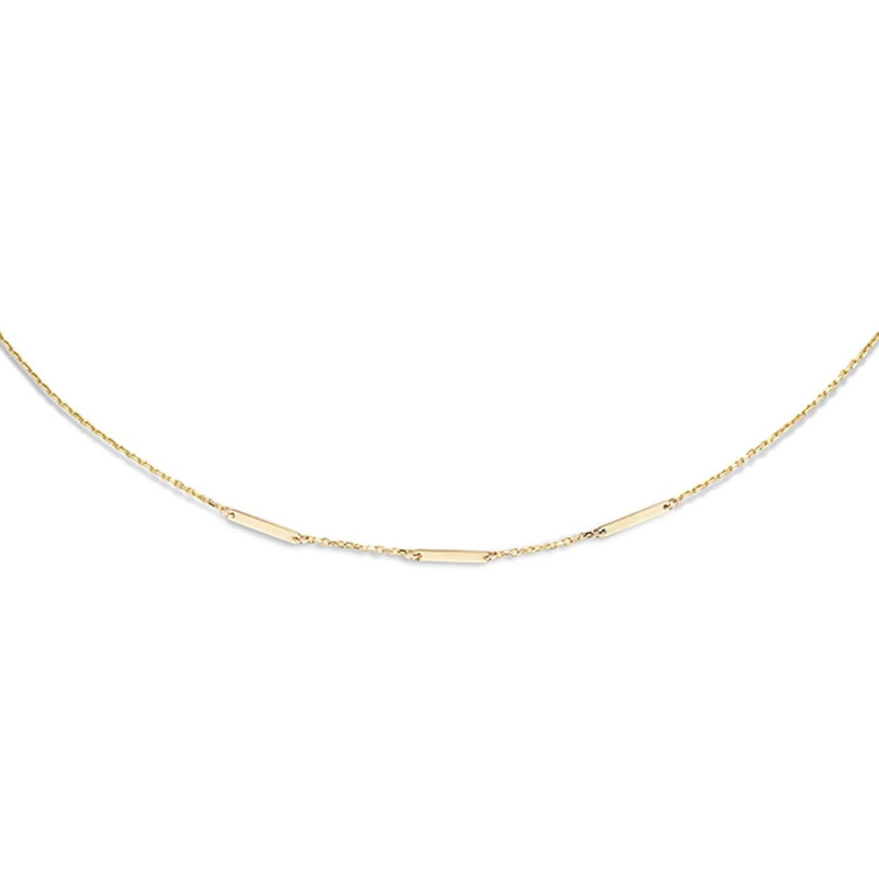 Collier JACKIE à triple barre Or Jaune 585 et Longueur 45cm - Diamantor