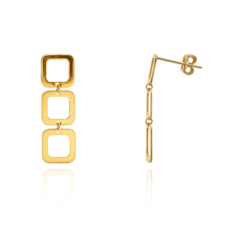 Puces d'oreilles JACKIE Laguna Or Jaune 585 - Diamantor
