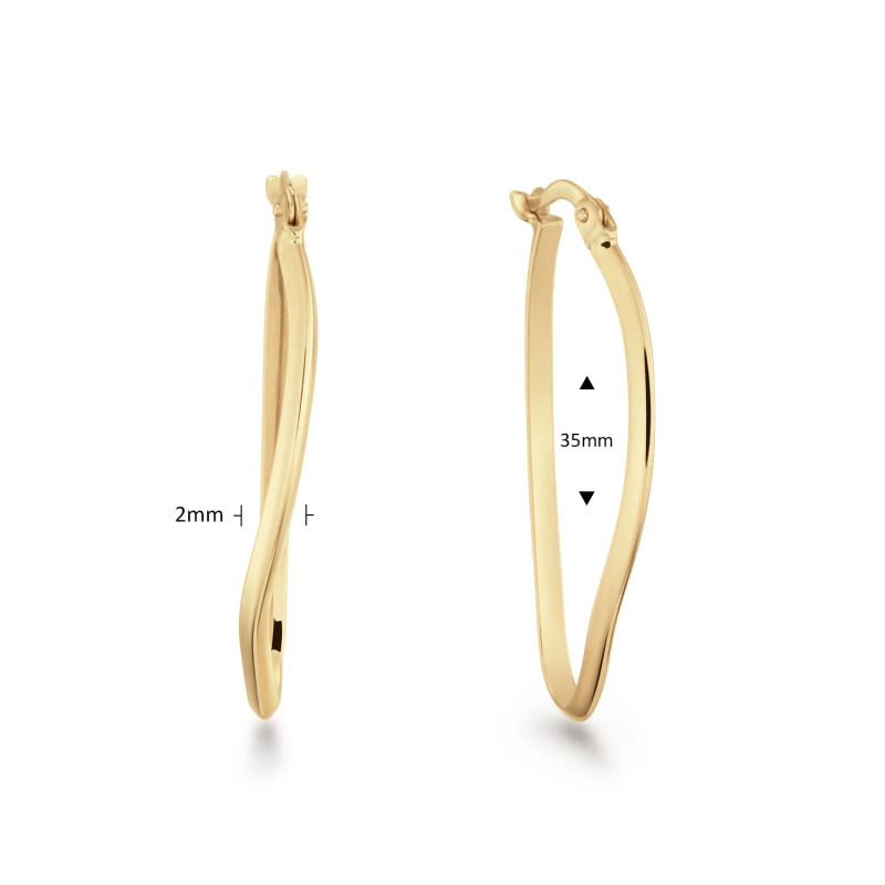 Créoles JACKIE Antibes Cerceaux Or Jaune 585 - Diamantor