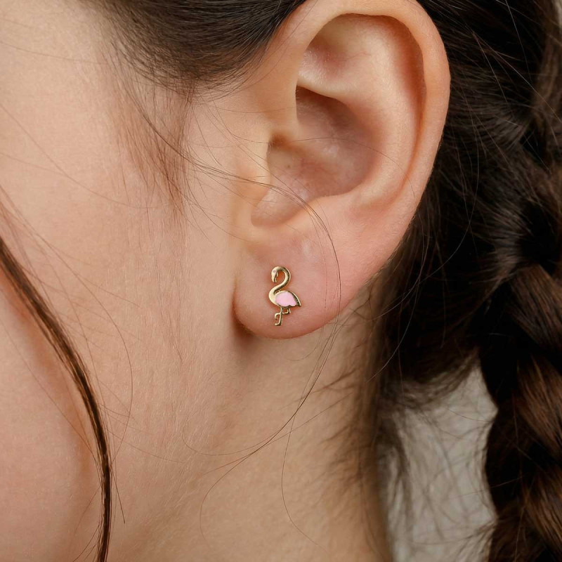 Boucles d'oreilles Flamand Rose Iska