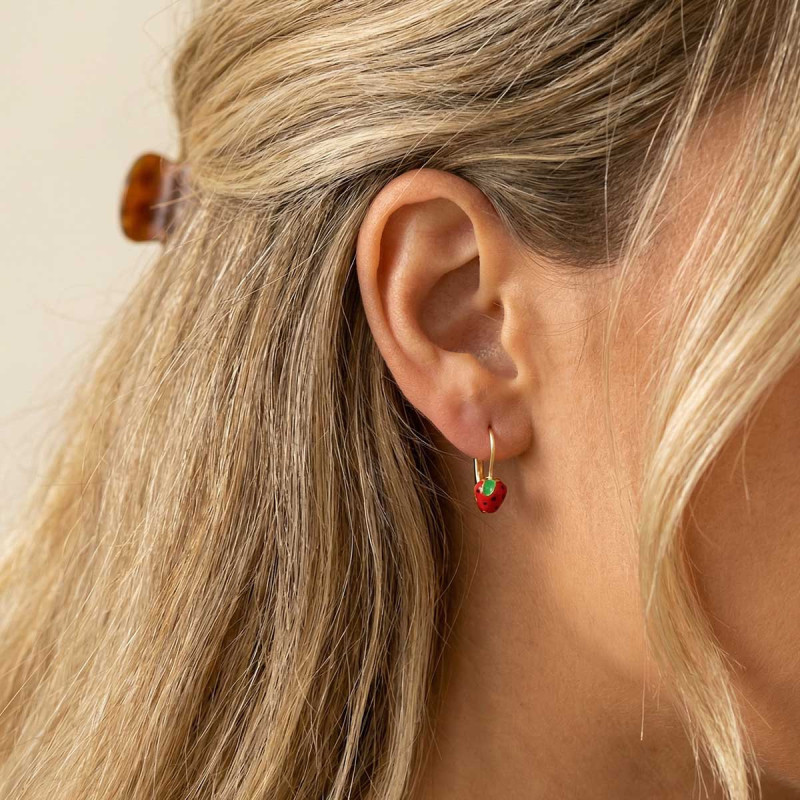 Boucles d'oreilles  Pendantes Fraise Flavia