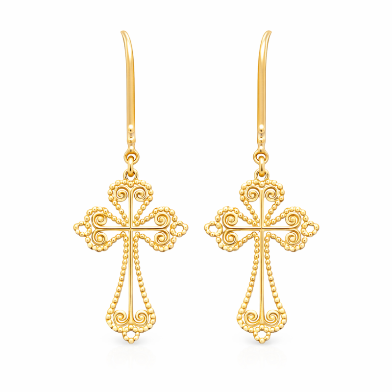 Boucles d'oreilles Croix