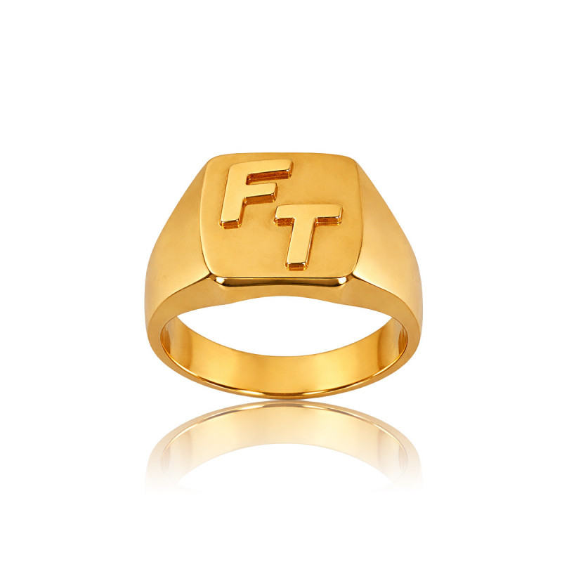 Chevalière Or Jaune 18 carats Initiales