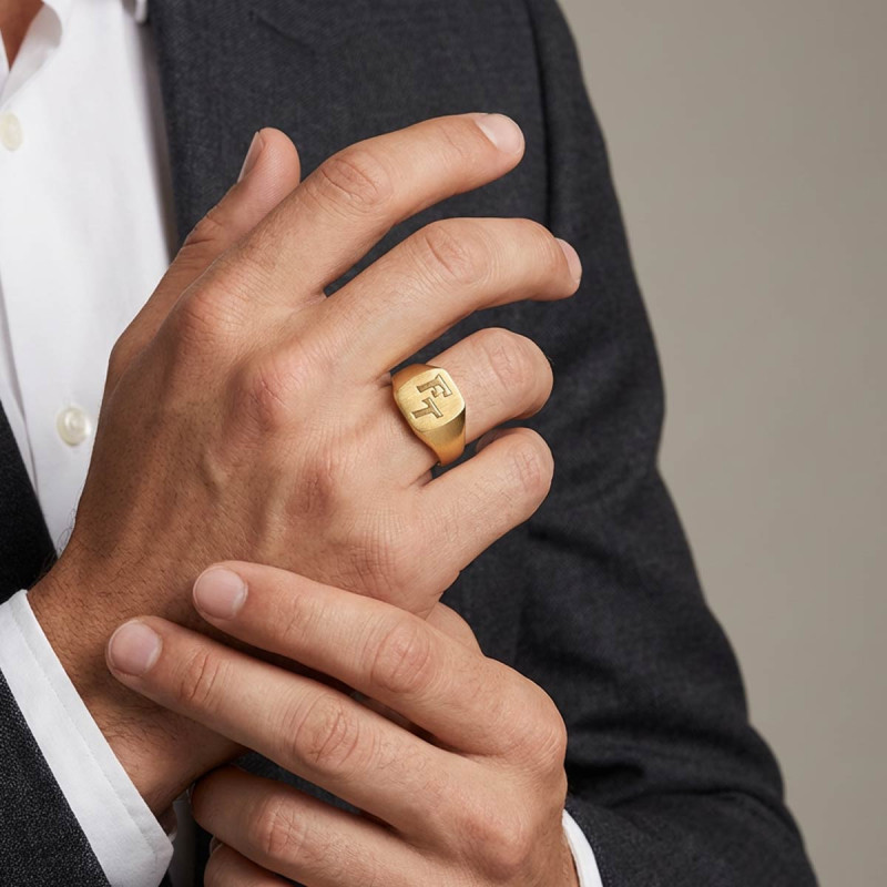 Chevalière Or Jaune 18 carats Initiales