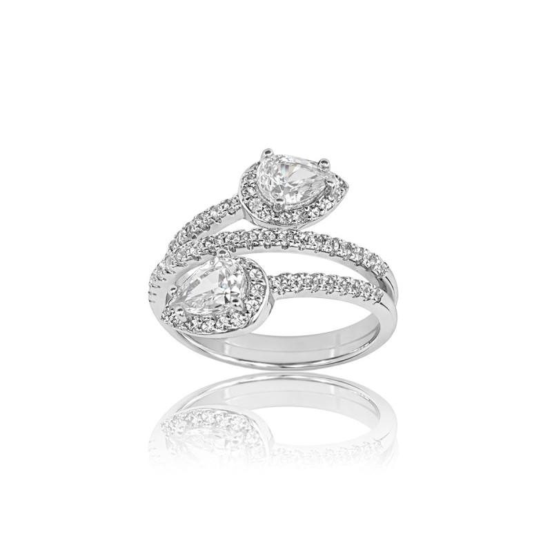 Bague Toi et Moi Poire Zarah