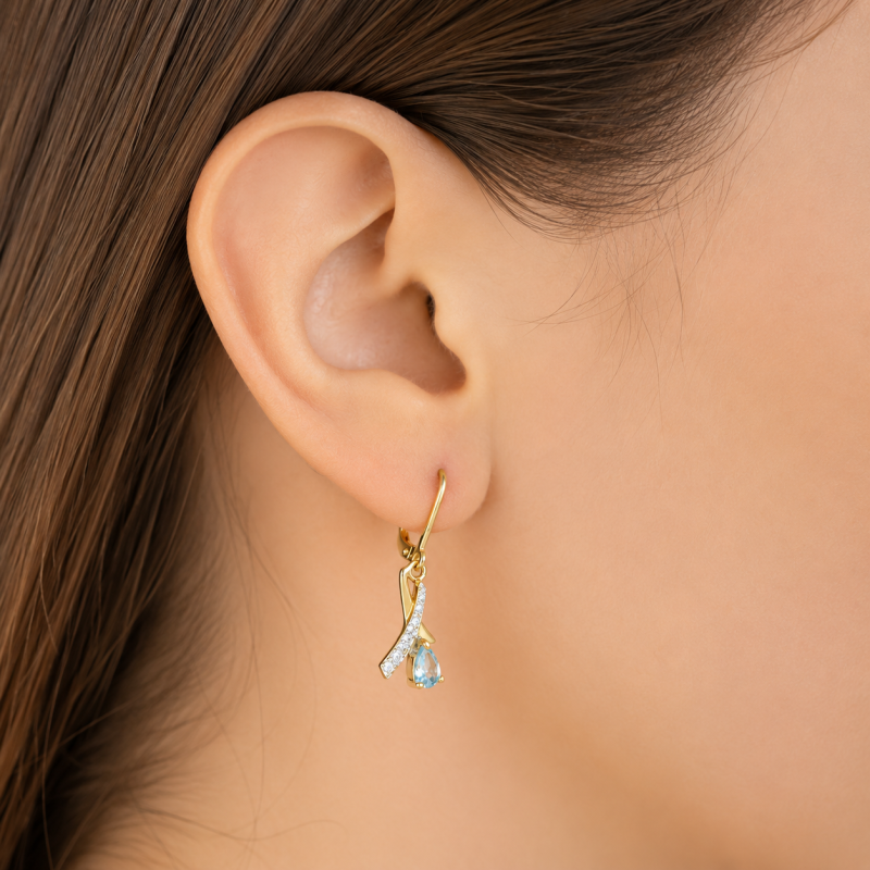 Boucles d'oreilles Pendantes Poire Cassia