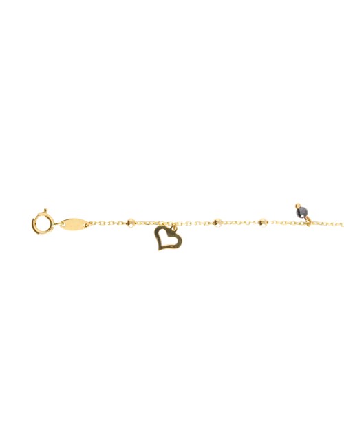 Bracelet Coeur Or 375 19cm