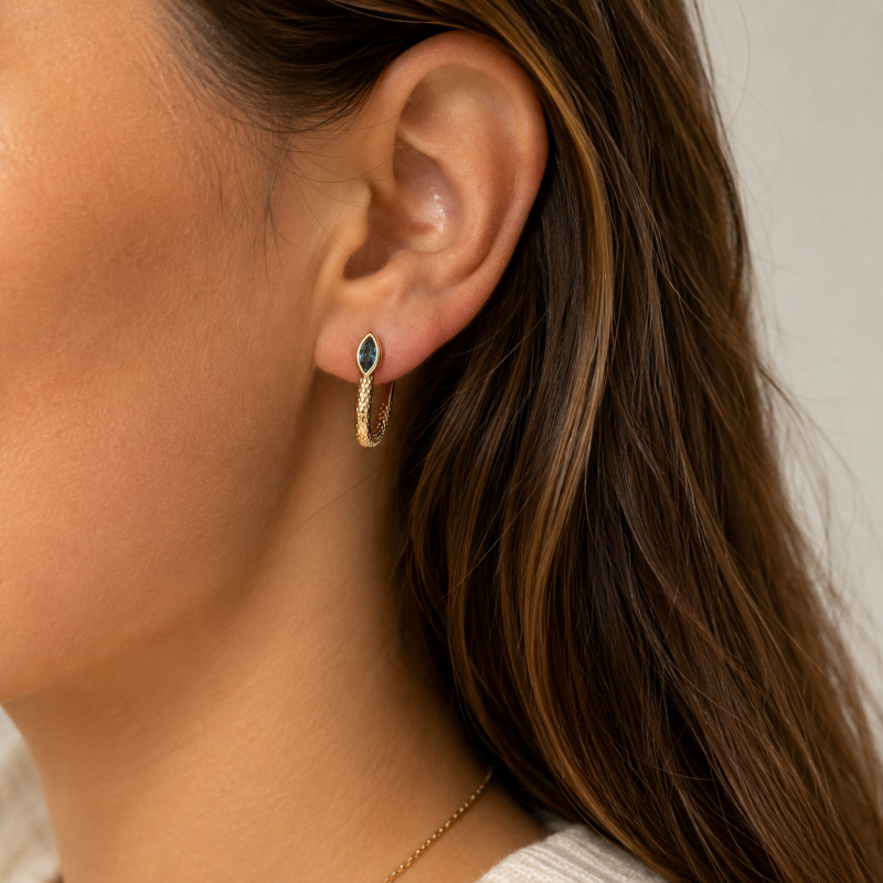 Boucles d'oreilles Serpent Silia