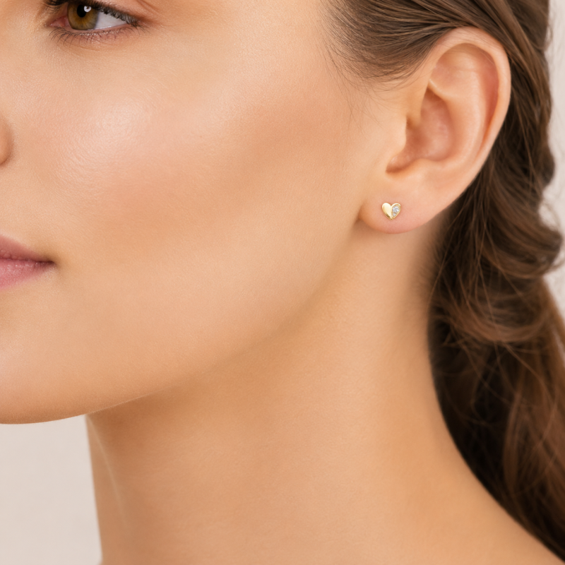 Puces d'oreilles Coeur Charlina