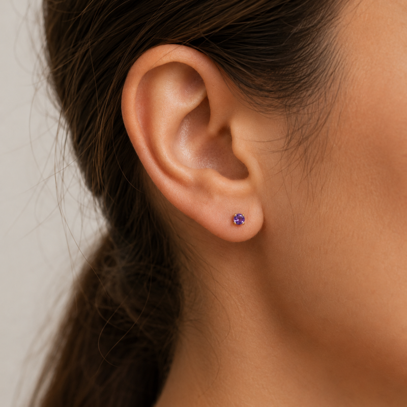 Puces d'oreilles Solitaire Janina