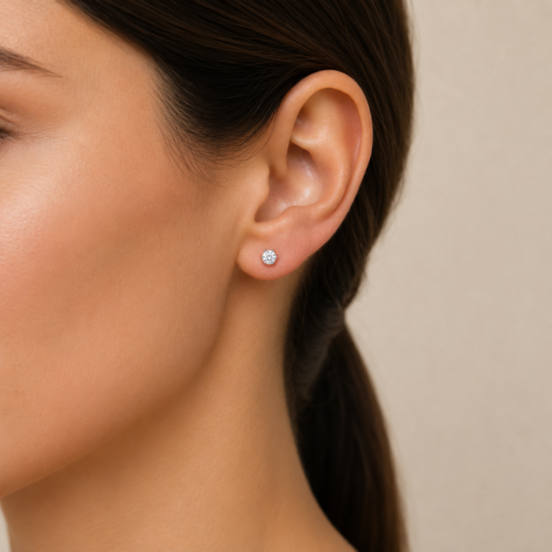 Puces d'oreilles Solitaire Neyla