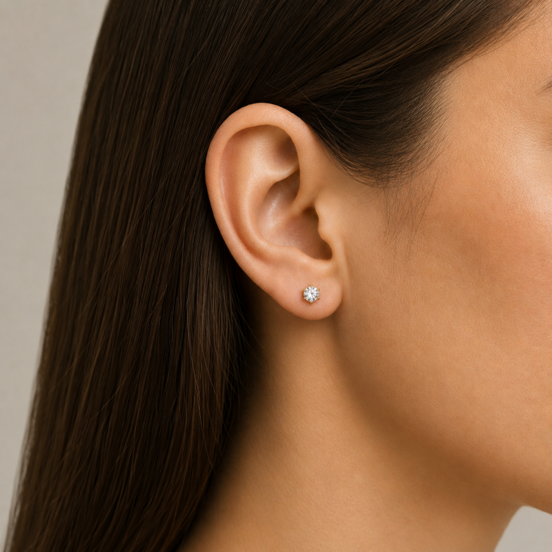 Puces d'oreilles Solitaire Alaïa