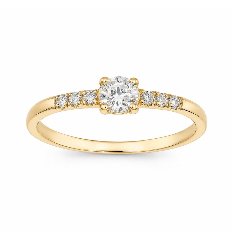 Bague Solitaire Scarlett Or Jaune 375 et Diamant de Laboratoire 0.310ct