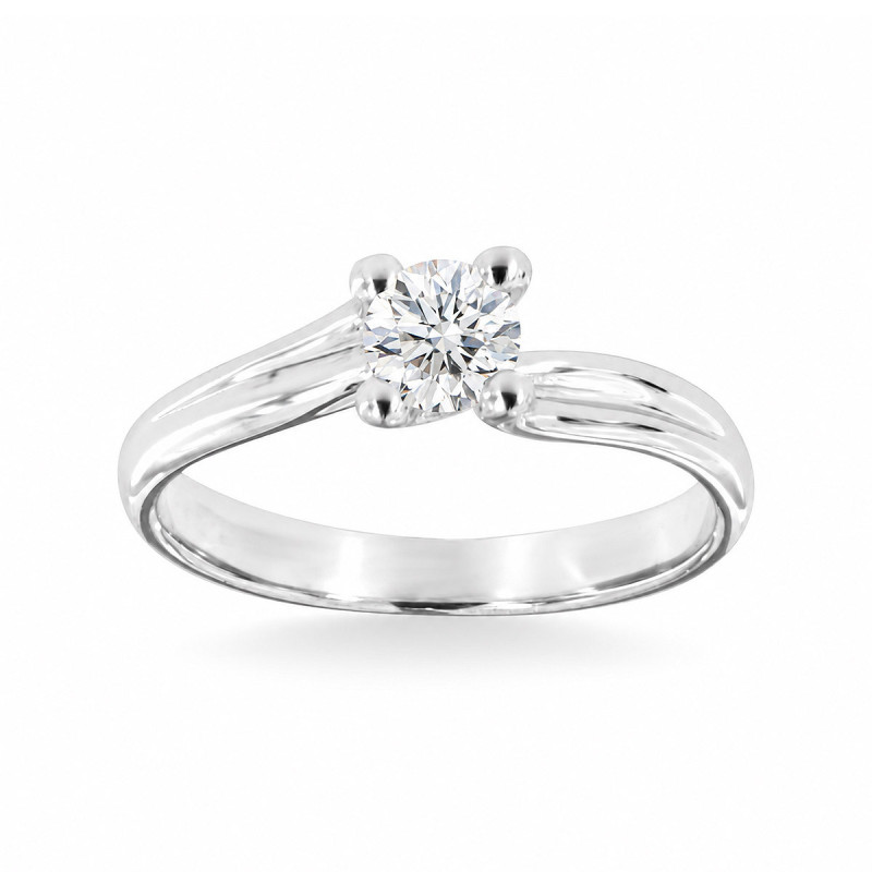 Bague Solitaire Hillary Or Blanc 750 et Diamant de Laboratoire 0.400ct