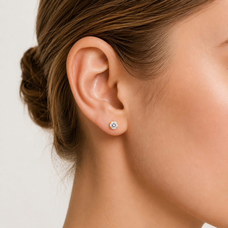 Puces d'oreilles Solitaire Rachel