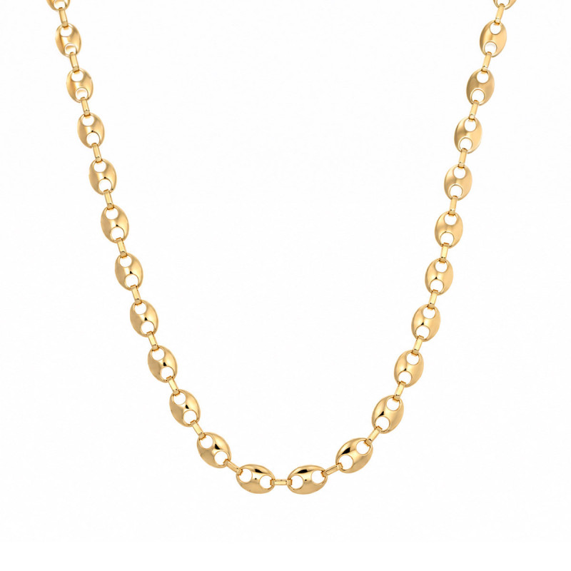 Chaîne Maille Grain de Café Plaqué Or et Largeur 6.00mm