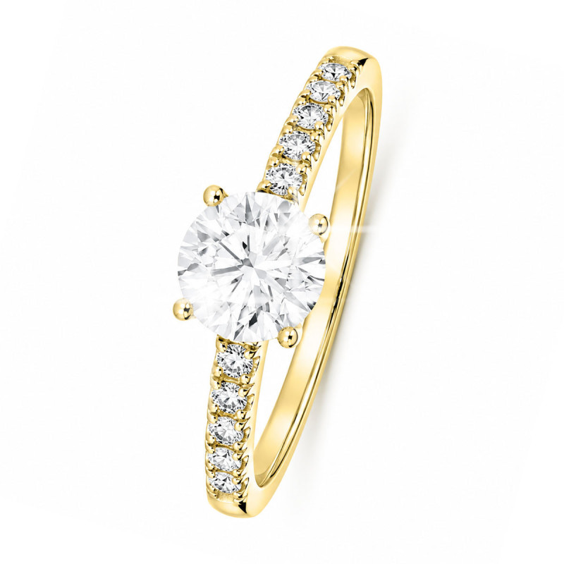 Bague Solitaire Viola Or Jaune 375 et Diamant de Laboratoire 0.700ct