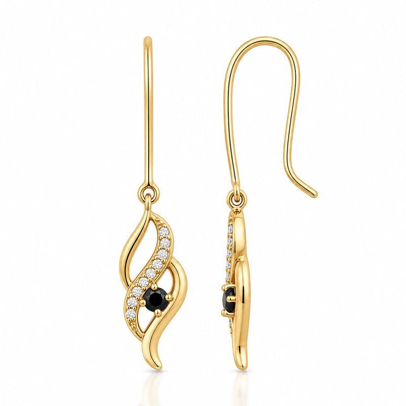 Boucles d'oreilles Pendantes Vague Cléophée