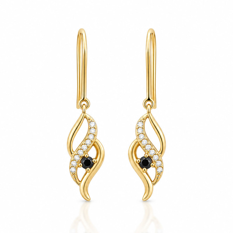 Boucles d'oreilles Pendantes Vague Cléophée