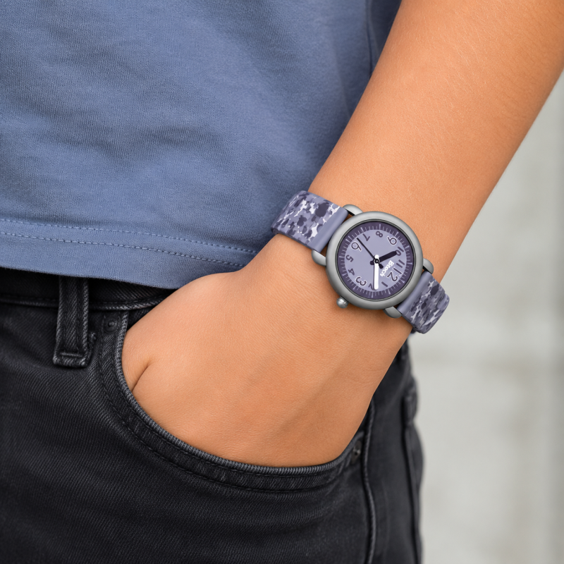 Montre Enfant Camouflage Gris