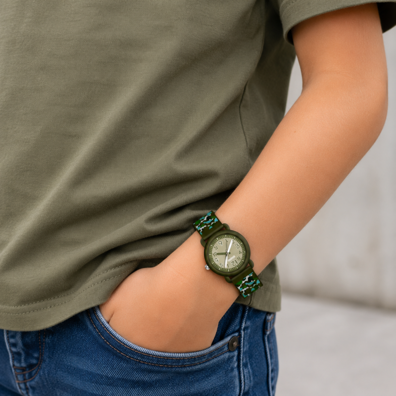 Montre Enfant Camouflage Vert