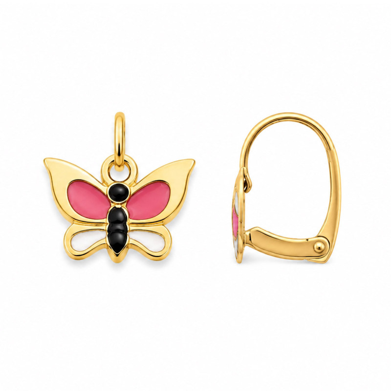 Boucles d'oreilles dormeuses Papillon Vitória