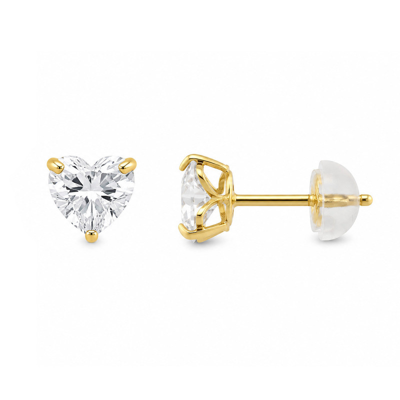 Puces d'oreilles Cœur Lila
