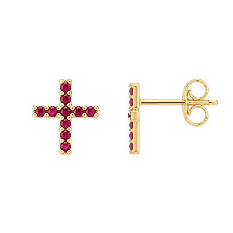 Boucles d'oreilles croix Noémia