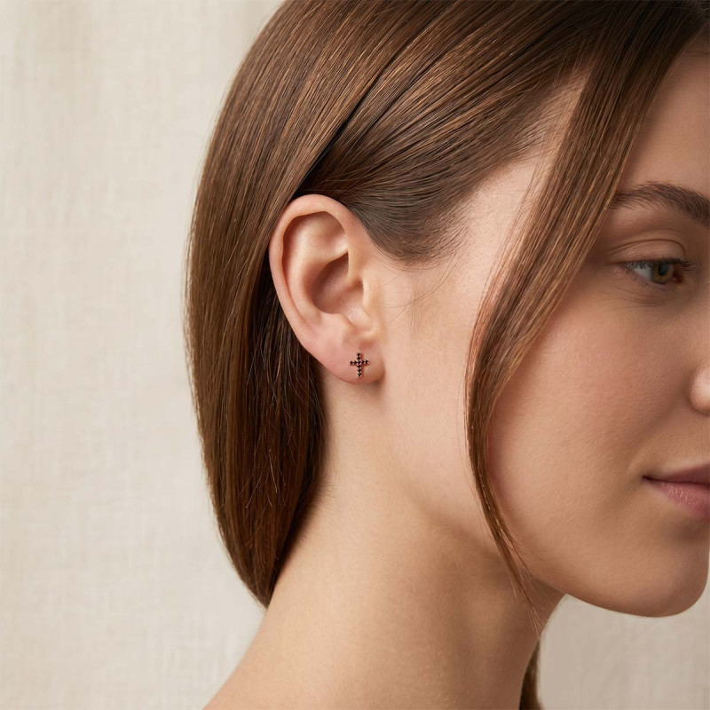 Boucles d'oreilles croix Noémia