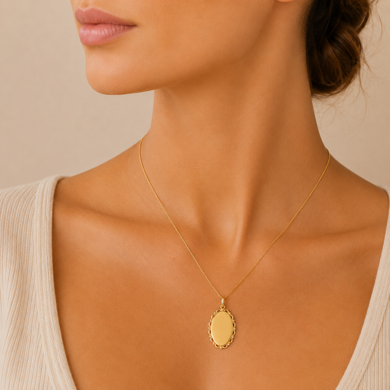 Pendentif Jeton ovale Parker