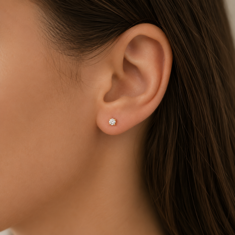 Puces d'oreilles Solitaire Mila