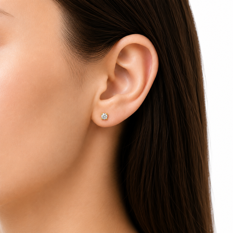 Puces d'oreilles Solitaire Capucine