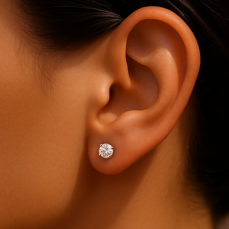 Puces d'oreilles Solitaire Capucine
