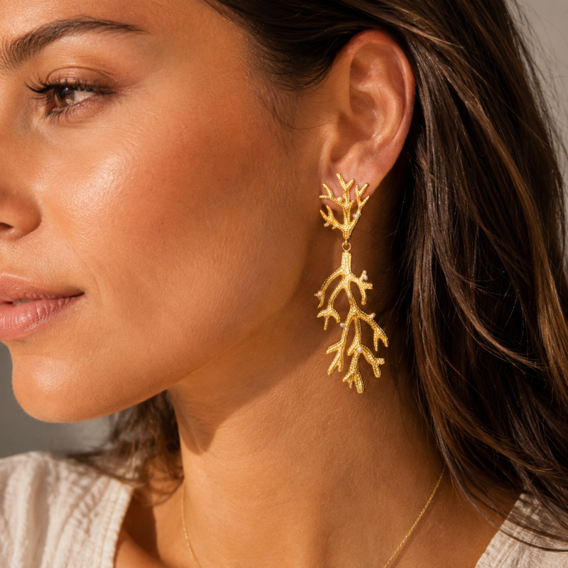 Boucle d'oreilles Corail Aorélia