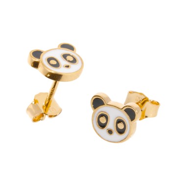 Boucles d'oreilles Panda Plaqué Or