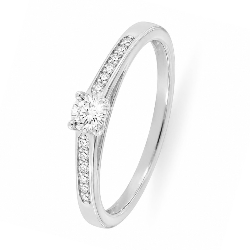 Bague Solitaire Tina Or Blanc 750 et Diamant de Laboratoire 0.250ct