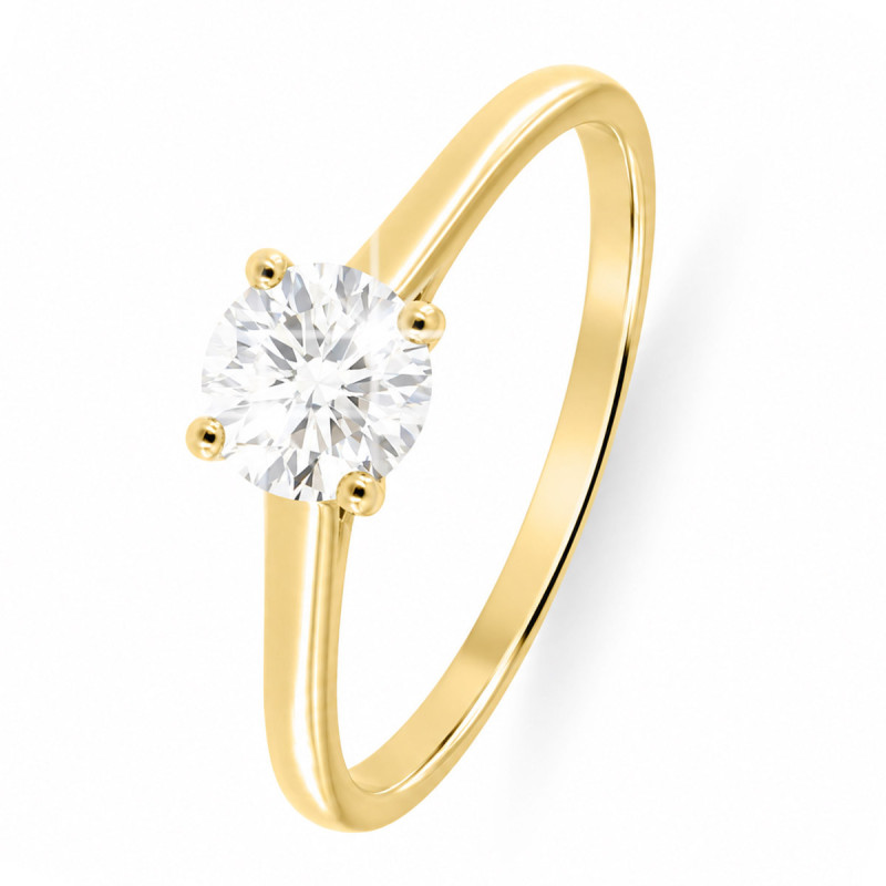 Bague Solitaire Aretha Or Jaune 750 et Diamant de Laboratoire 0.400ct